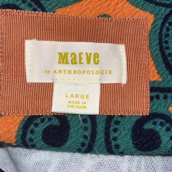 Anthropologie Maeve Floral Shift Mini Dress Mod Blue Green Size Large NWOT - Picture 9 of 9